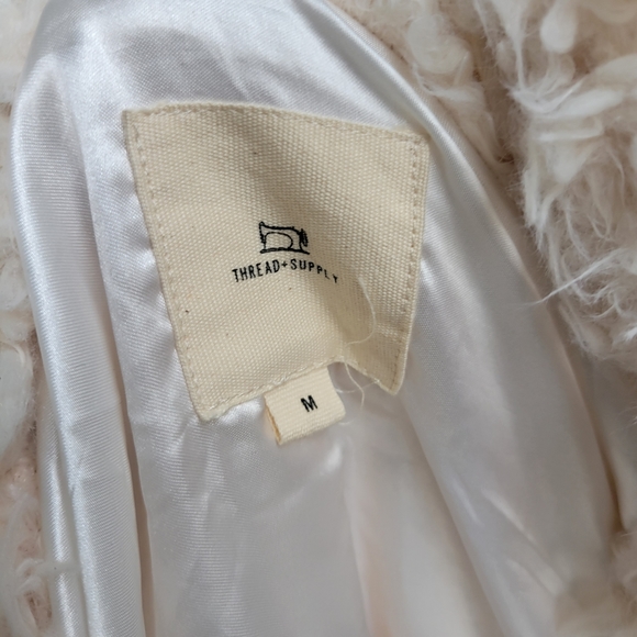 Thread & Supply Fuzzy Teddy Coat in Cream Color - Picture 5 of 7